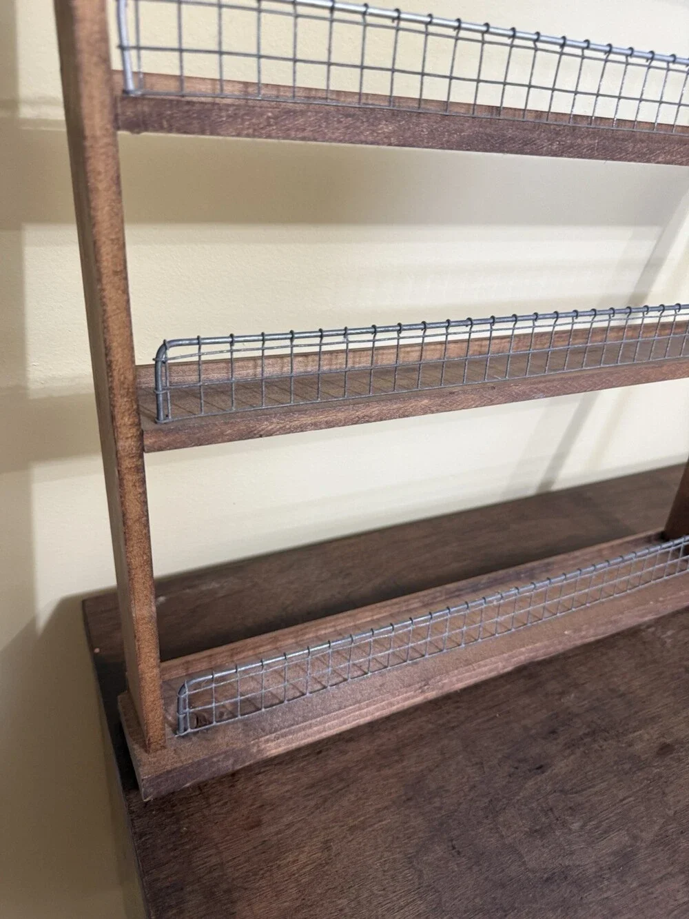 Handmade Wooden Spice Rack Rustic Farmhouse Four Shelves Trinket Shelf